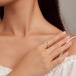 Silberring, abstrakt, Größe 9