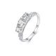 Silberring mit weißen Kristallen, Größe 6