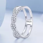 Silberner Damenring, geflochten, Größe 7