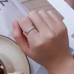 Silberner Damenring, geflochten, Größe 7