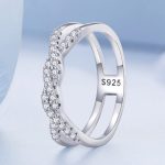 Silberner Damenring, geflochten, Größe 8