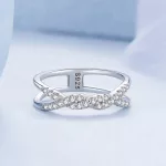 Silberner Damenring, geflochten, Größe 6