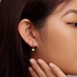 Ezüst fülbevaló, szív