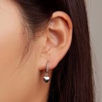 Ezüst fülbevaló, szív