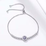 Ezüst karkötő, vigyázó szem