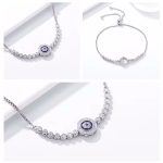 Ezüst karkötő, vigyázó szem