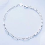 Ezüst karkötő, lánc és cirkóniumkristály