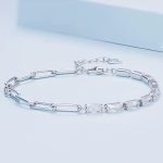 Ezüst karkötő, lánc és cirkóniumkristály