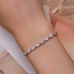 Ezüst karkötő, lánc és cirkóniumkristály