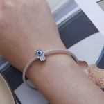 Silberanhänger, Hand von Fatima, mit Teufelsauge