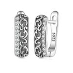 Ezüst fülbevaló, mintás vintage