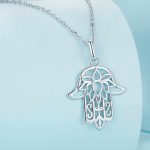 Ezüst nyaklánc Fatima keze medállal