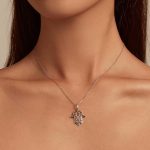 Ezüst nyaklánc Fatima keze medállal