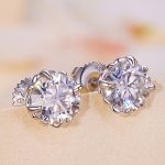 Silberohrringe mit Moissanit-Kristall, steckbar