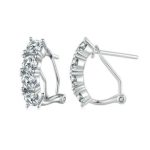 Silberne Ohrringe mit Moissanit-Kristall
