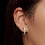 Silberne Ohrringe mit Moissanit-Kristall