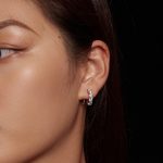 Silberne Ohrringe mit Moissanit-Kristall