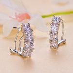 Silberne Ohrringe mit Moissanit-Kristall