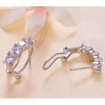 Silberne Ohrringe mit Moissanit-Kristall
