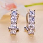 Silberne Ohrringe mit Moissanit-Kristall