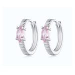 Silberohrringe mit rosa Kristall