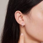 Silberohrringe mit rosa Kristall