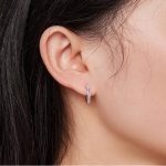 Silberohrringe mit rosa Kristall