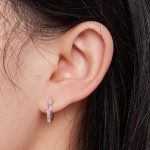 Silberohrringe mit rosa Kristall