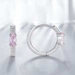 Silberohrringe mit rosa Kristall