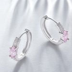 Silberohrringe mit rosa Kristall