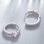 Silberohrringe mit rosa Kristall