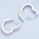 Silberohrringe mit Kristall, herzförmig