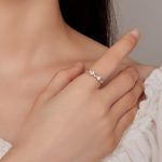 Silberner Verlobungsring, Damen, Größe 8