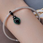 Silberanhänger, schwarze Katze