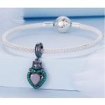 Silberanhänger, schwarze Katze