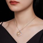 Silberne Halskette mit Moissanit-Herzanhänger