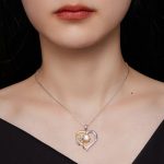 Silberne Halskette mit Moissanit-Herzanhänger