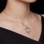 Silberne Halskette mit Moissanit-Herzanhänger