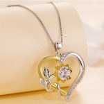 Silberne Halskette mit Moissanit-Herzanhänger