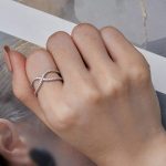 Silberring, doppelt, Größe 6