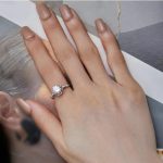 Damen-Verlobungsring, Silber, Größe 7