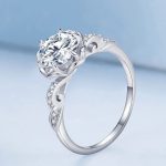 Damen-Verlobungsring, Silber, Größe 6