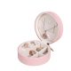 Schmuckkästchen für Charms, Ringe, Armbänder, Ketten, tragbar, rund, rosa