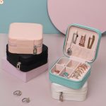 Schmuckkästchen für Charms, Ringe, Armbänder, Ketten, tragbar, blau