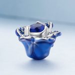 Silberanhänger, blaue Rose