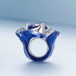 Silberanhänger, blaue Rose