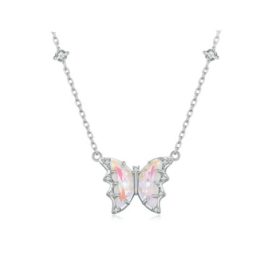 Silberne Halskette mit Schmetterlingsanhänger