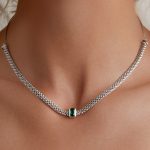 Silberne Retro-Halskette