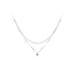 Silberne Halskette, dreifach, mit Anhänger