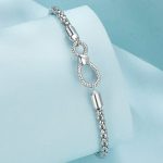 Silberarmband mit Unendlichkeitssymbol, 19 cm